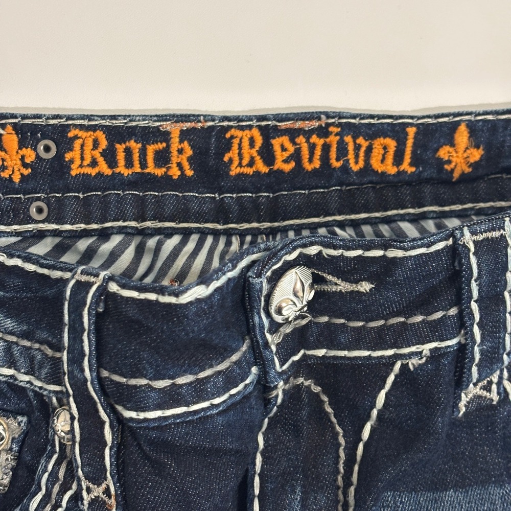 Rock Revival Ginger Easy Boot Blue Jeans Women 30x31 Stretch Goth Punk Rocker